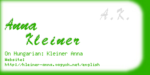 anna kleiner business card